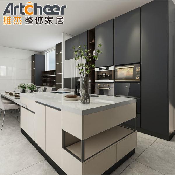 Australia Standard HPL/HPDL Kitchen Cabinets Modern Island Modular Black