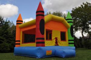 Quality Double - Tripple Stitch Kids Inflatable Bouncers With 4 Pinnacle wholesale