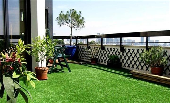 Plastic Artificial Playground Surface For Apartment Actual Looking Decorative