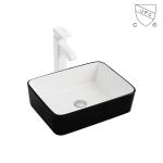 Commercial Table Top Bathroom Utility Sink Ceramic Red And Black Wash Basin