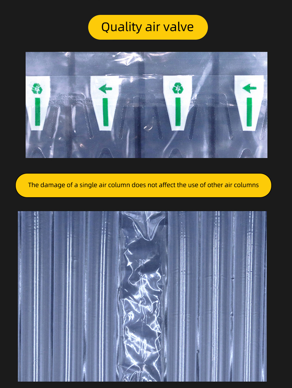 24x41cm Inflatable Air Cushion Packaging 50 To 80 Microns