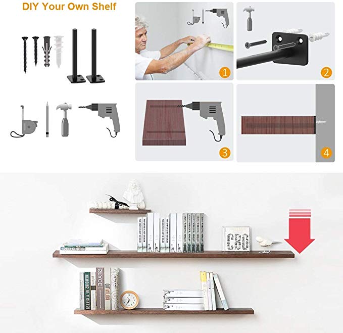 Grey Heavy Duty 4 Pack Blind Shelf Supports Shelf Brackets for Secure Installation