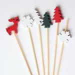 Cocktail skewers with looped knot biodegradable bamboo cocktail picks disposable