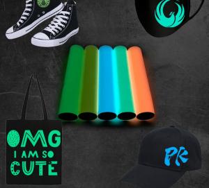 Quality Photoluminescent Puffs PU Thermo Film HTV Acrylic Dye Heat Transfer Film wholesale