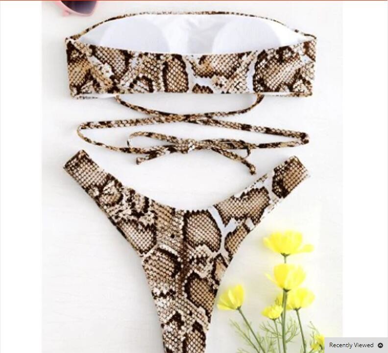Womail Alluring Biquini Leopard Printed Bikini Push-Up Padded Swimwear Women's