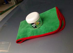 Quality Green color 40x60cm microfiber microfibre car cleaning detailing towels/cloth with red edge wholesale