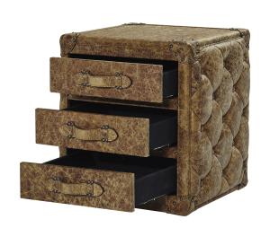 Quality 3 Drawers Square Steamer Trunk , Vintage Chest Trunk Full Leather Handle Office Storage wholesale