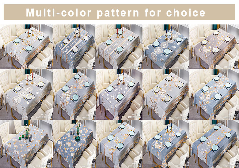 Printing Pattern Waterproof PVC Polyester Tablecloth Cover Roll for Rectangular Table