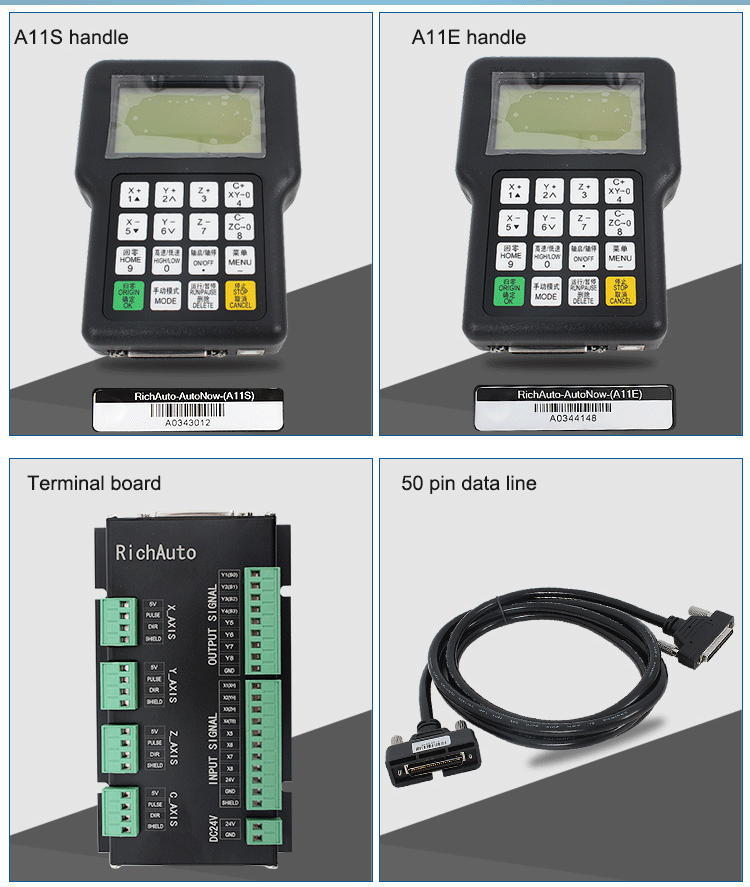 Step Motor/Servo Motor Drive System Richauto DSP A11 Handle Controller for CNC Router