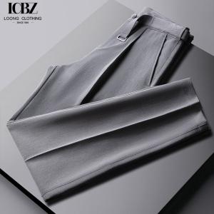 Quality Weaving method woven Men's grade Gray Drape Cropped Pants for Business Casual Suit wholesale