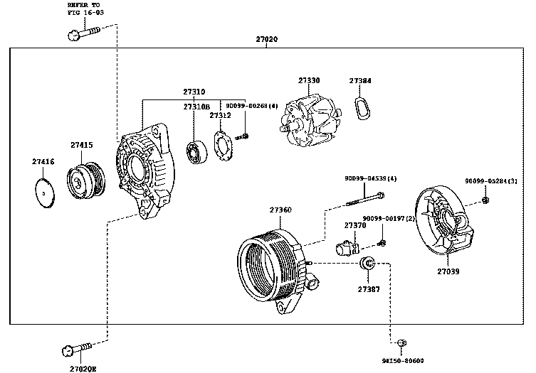 Highly Alternator Freewheel Clutch Pulley for Hiace D4D 27415-30010