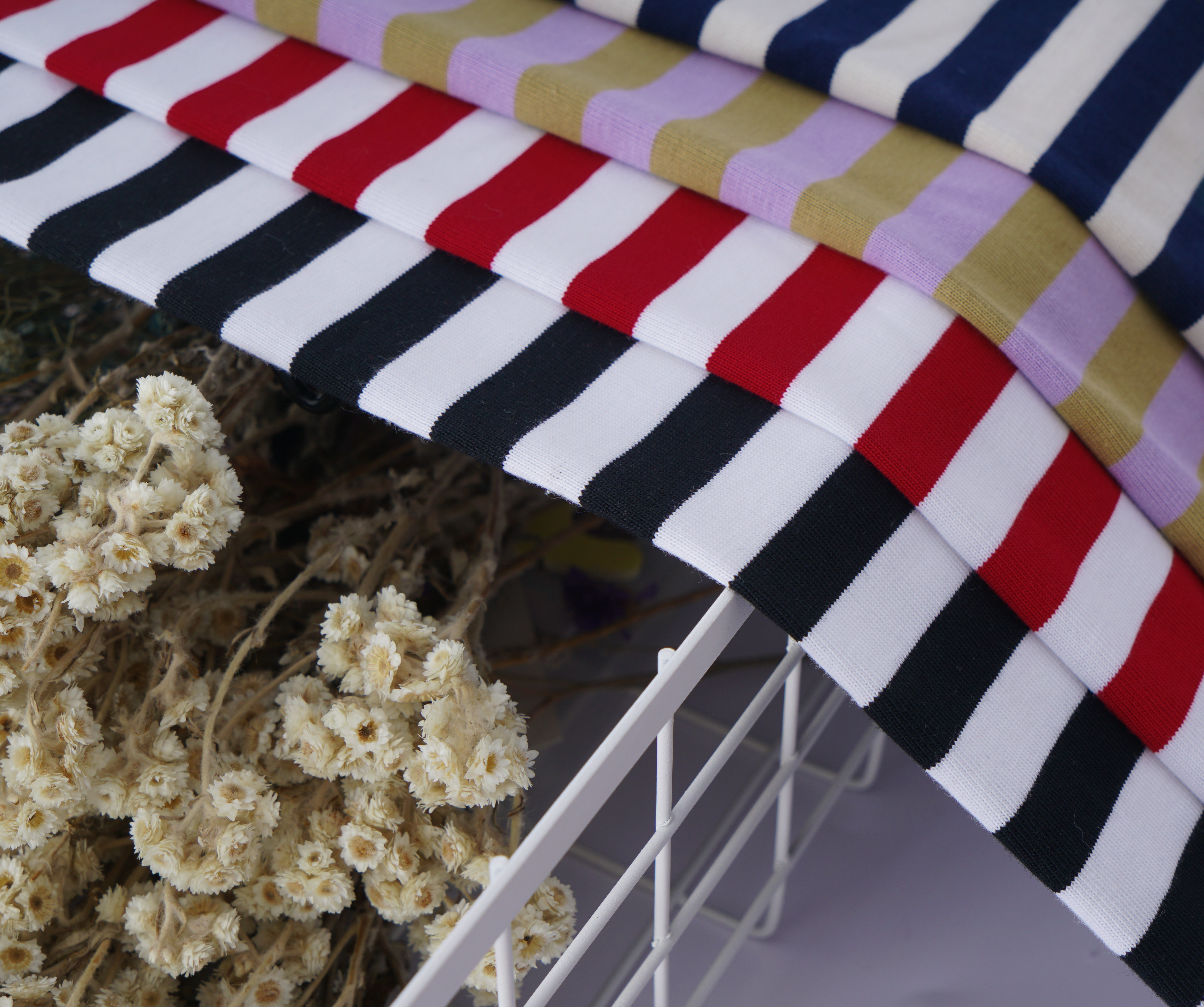 Not Easy To Deform Comfortable Striped Material Fabric For Casual Wear