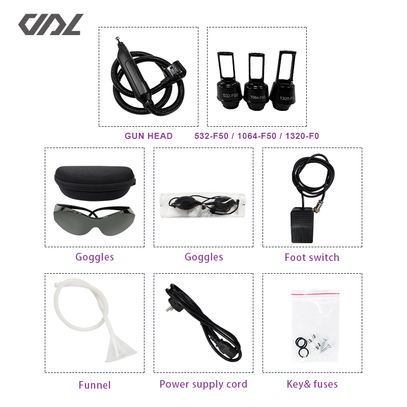 Portable Q Switched Nd Yag Laser Tattoo Removal Machine with 1064nm 532nm 1320nm Nd-yag Pigmentation Removal