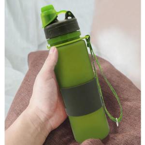 Quality Roll up Collapsible Silicone Water Bottle , 650ML Outdoor wholesale