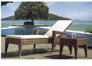 Quality hotel garden sun lounger rattan chaise lounge wholesale