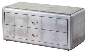 Quality 2 Drawers Aluminum Nightstand L100cm Industrial Bedside Cabinet wholesale