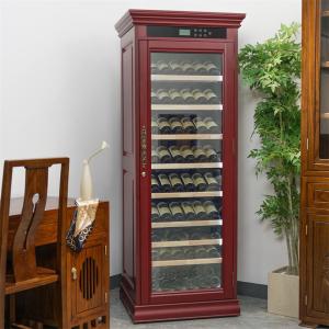 Quality Beverage Fridge Cabinet Furniture Vertical Red Wood Wine Cooler wholesale