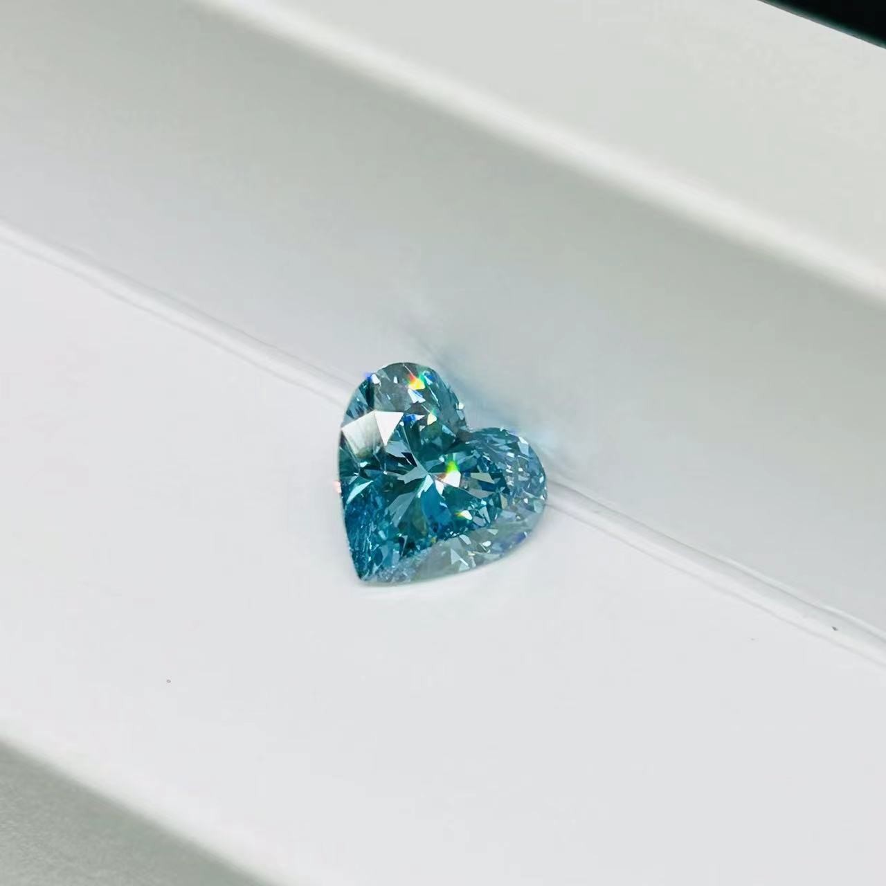 IGI 1-1.99Carat Blue Loose Heart Diamond Man Made Real Diamonds