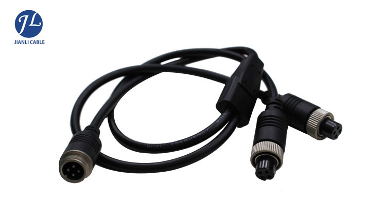 Automotive Electronics Aviation Cable IP68 GX12 4 Pin Car Camera Connector