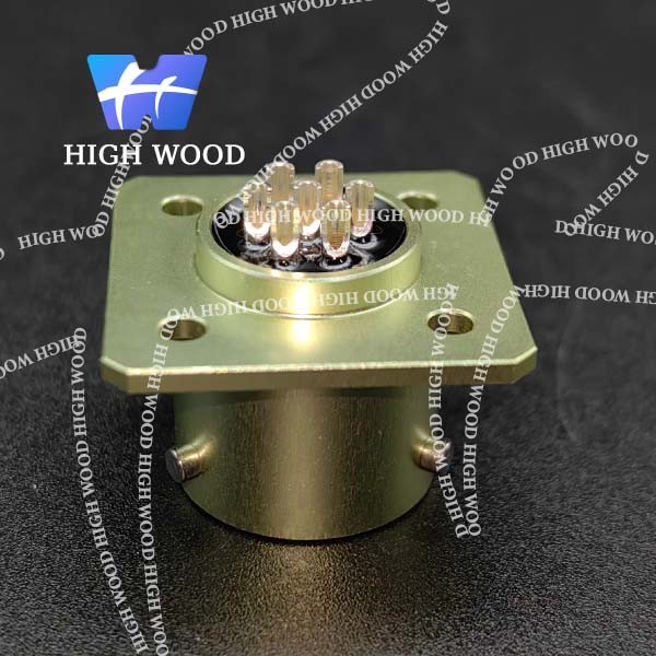 OHS Series Ultra-Small Electrical Connector Aluminum Alloy Square Flange Receptacle With 7 Contacts Silvering