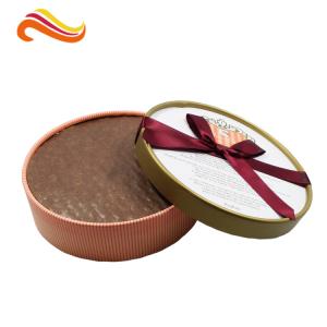 Quality Round Baileys Chocolate Gift Packaging Boxes With Offset Printing / Ribbon for Wedding Dress wholesale
