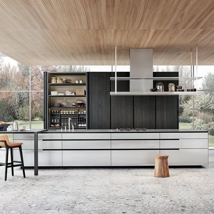 YALIG Melamine Kitchen Cabinet Kitchen Furniture Set with Customized Veneer Color
