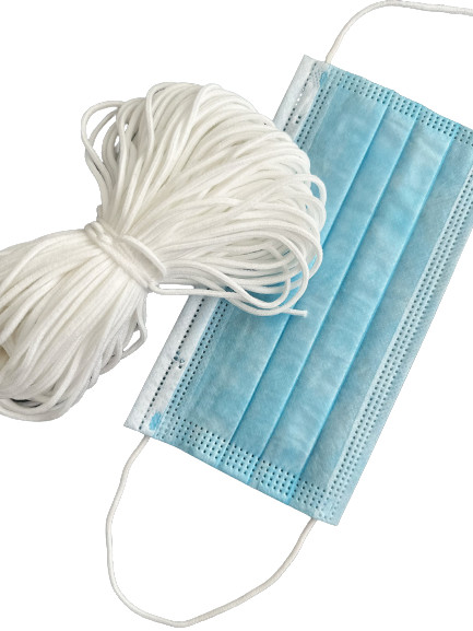Nylon Polyester Round Elastic Webbing Band EarLoop For 3ply Face Mask 2.8mm