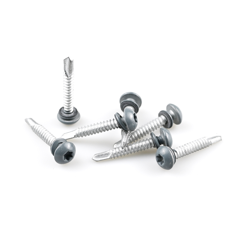 Truss Head Self Drilling Screws With Black Epdm Washer And Stainless Steel Torx Drive