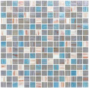 Quality Grey blue blend 20mm glass mosaic mix patter decoration wholesale