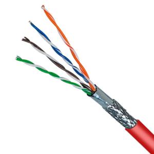 Quality Red LSZH Cable 24AWG SFTP CAT5E Cable 100MHz 100% Copper Shielded 1000FT wholesale