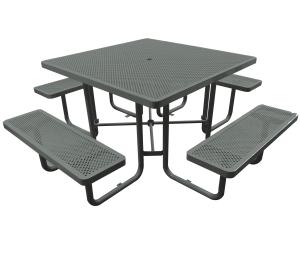 Quality Perforated Steel Metal Outdoor Picnic Tables And Bench For Playground Sports Center wholesale