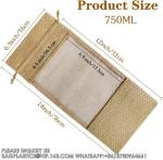 Burlap Wine Bags With Sheer Window, Hessian Cloth Bottle Gift Bags With