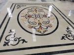 White and Yellow Marble Water Jet Carpet in Modern Design Style for Living Room