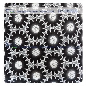 Quality Fashion Big Black Floral Cotton Lace Fabric , 50% Cotton 50% Polyester wholesale