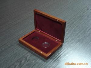 China Wooden Coin display with red color on sale
