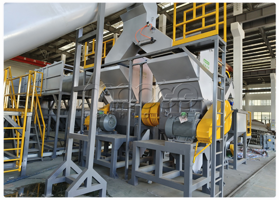 PP PE Plastic Bottles Cleaning Washing Waste Shredder Crusher Recycling Line