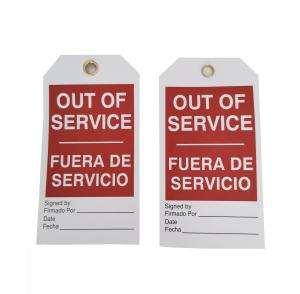 Quality Waterproof Custom Repair Tags White Red Tag Out Of Service Fuera De Servicio wholesale