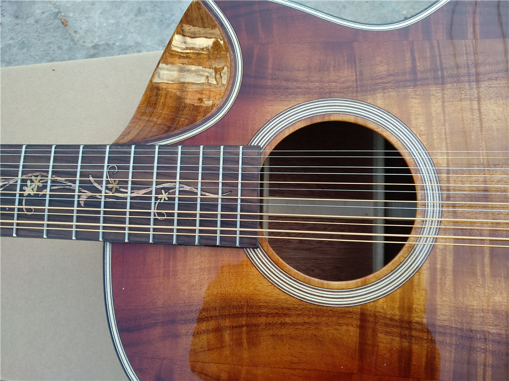 Koa Grand Auditorium jumbo 12 string armrest bevelled cutway presys 301EQ 12 Strings acoustic electric guitar