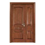 2.1m Height Pure Solid Wood Entry Doors PU Painting Wooden Entrance Door For