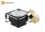 Classic plastic jar Acrylic empty square cosmetic cream packagg black jar 15g