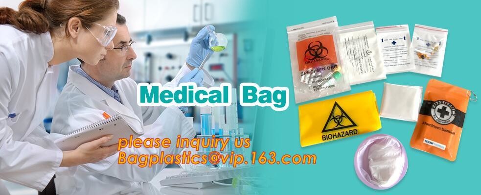 medical packaging plastic sterilized medical Zip lockk bag, block writable zip lock drug medical envelope bags, packaging