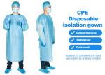 CPE Protective Patient Medical Disposable Gowns , Isolation Blue CPE Protect