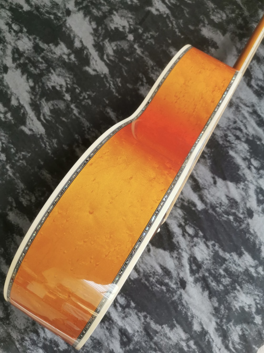 Custom 43 inch SJ200 series limited edition handmade glossy painted abalone inlaid acoustic guitar