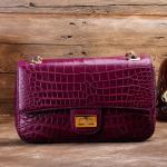 Luxury Genuine Crocodile Belly Skin Gold Hardware Lady Evening Flap Purse