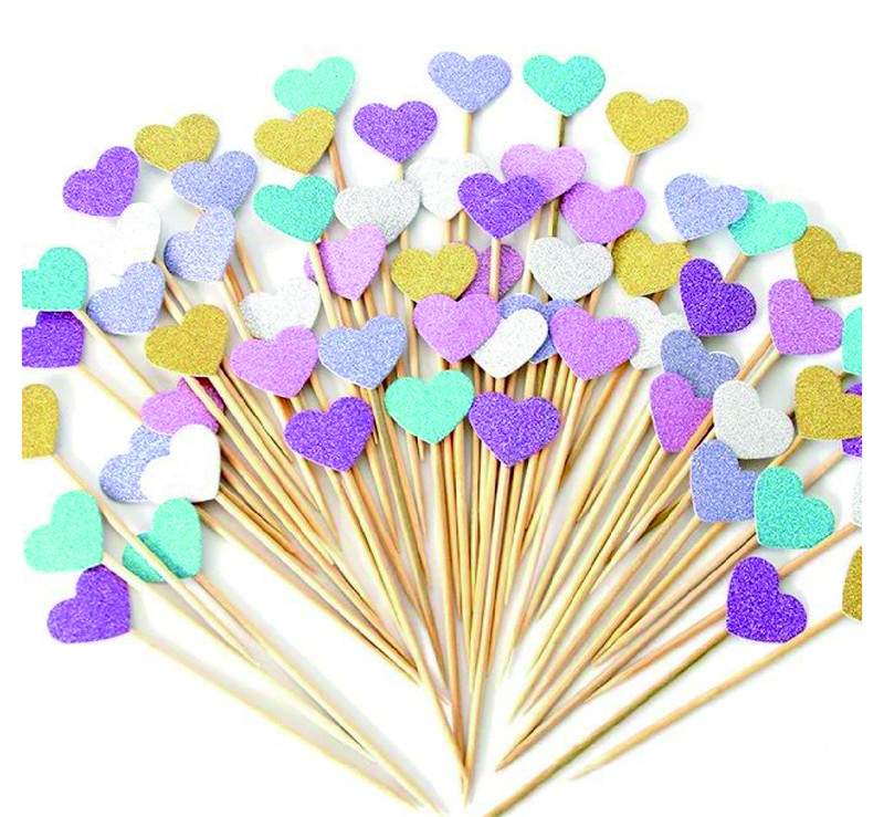Cake Insert Decoration Paper Cupcake Topper For Wedding Happy Birthday