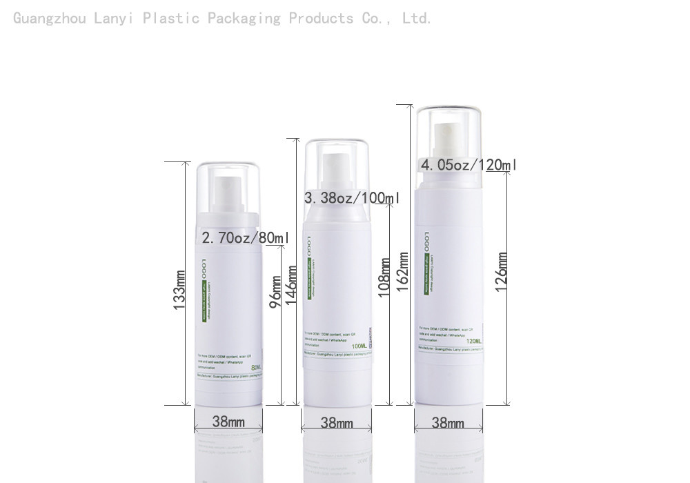 100ML 120ML Plastic Mist Sunscreen Cosmetic Spray Bottles