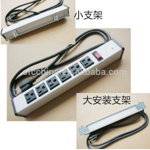 Quality 6 Way Metal Rack Mount Outlet Strip, UL Approved American Power Bar for Server wholesale