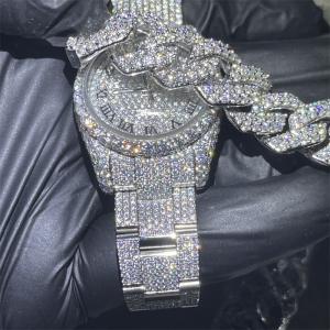 Quality Excellent Polish VVS Moissanite Diamond Watch Hip Hop Iced Out Watches With GRA wholesale