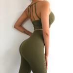 Breathable Women'S Workout Apparel , Stylish Yoga Clothes Sports Bra And