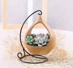 Ceramic and Iron Flower Pot for Garden or Home Decoration